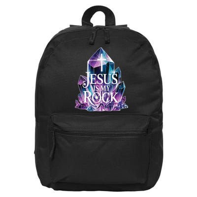 Jesus Is My Rock Religious Christian Biblical 16 in Basic Backpack
