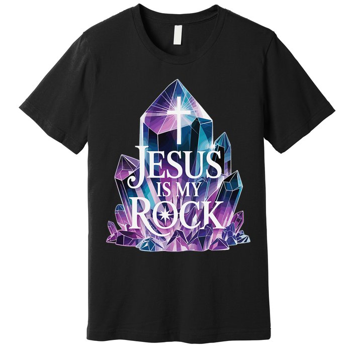 Jesus Is My Rock Religious Christian Biblical Premium T-Shirt
