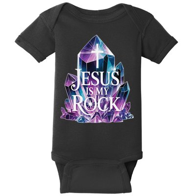 Jesus Is My Rock Religious Christian Biblical Baby Bodysuit