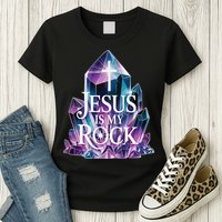 Jesus Is My Rock Religious Christian Biblical Womens T-Shirt