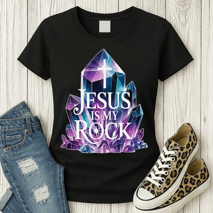 Jesus Is My Rock Religious Christian Biblical Womens T-Shirt