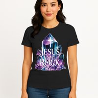 Jesus Is My Rock Religious Christian Biblical Womens T-Shirt