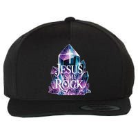 Jesus Is My Rock Religious Christian Biblical Wool Snapback Cap