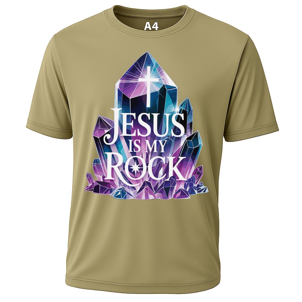 Jesus Is My Rock Religious Christian Biblical Cooling Performance Crew T-Shirt