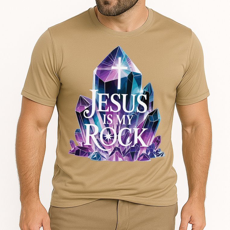 Jesus Is My Rock Religious Christian Biblical Cooling Performance Crew T-Shirt