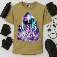Jesus Is My Rock Religious Christian Biblical Cooling Performance Crew T-Shirt