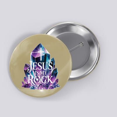 Jesus Is My Rock Religious Christian Biblical Button