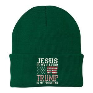 Jesus Is My Savior Trump Is My President 2024 Christian Knit Cap Winter Beanie