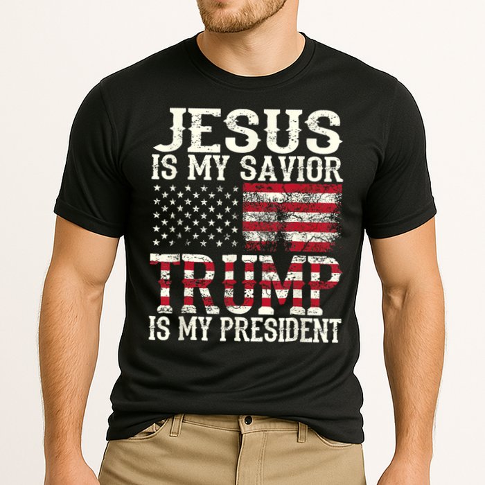 Jesus Is My Savior Trump Is My President 2024 Christian Cooling Performance Crew T-Shirt