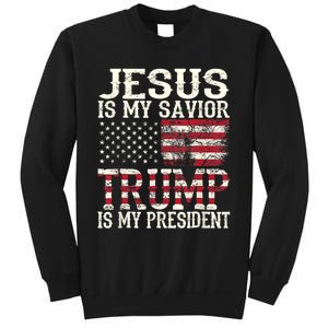 Jesus Is My Savior Trump Is My President 2024 Christian Sweatshirt