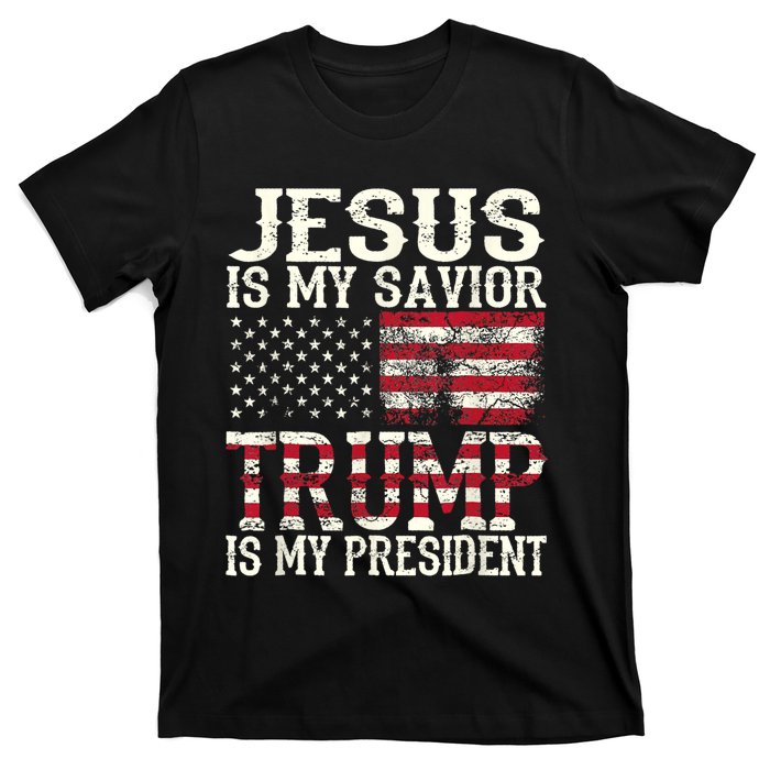 Jesus Is My Savior Trump Is My President 2024 Christian T-Shirt