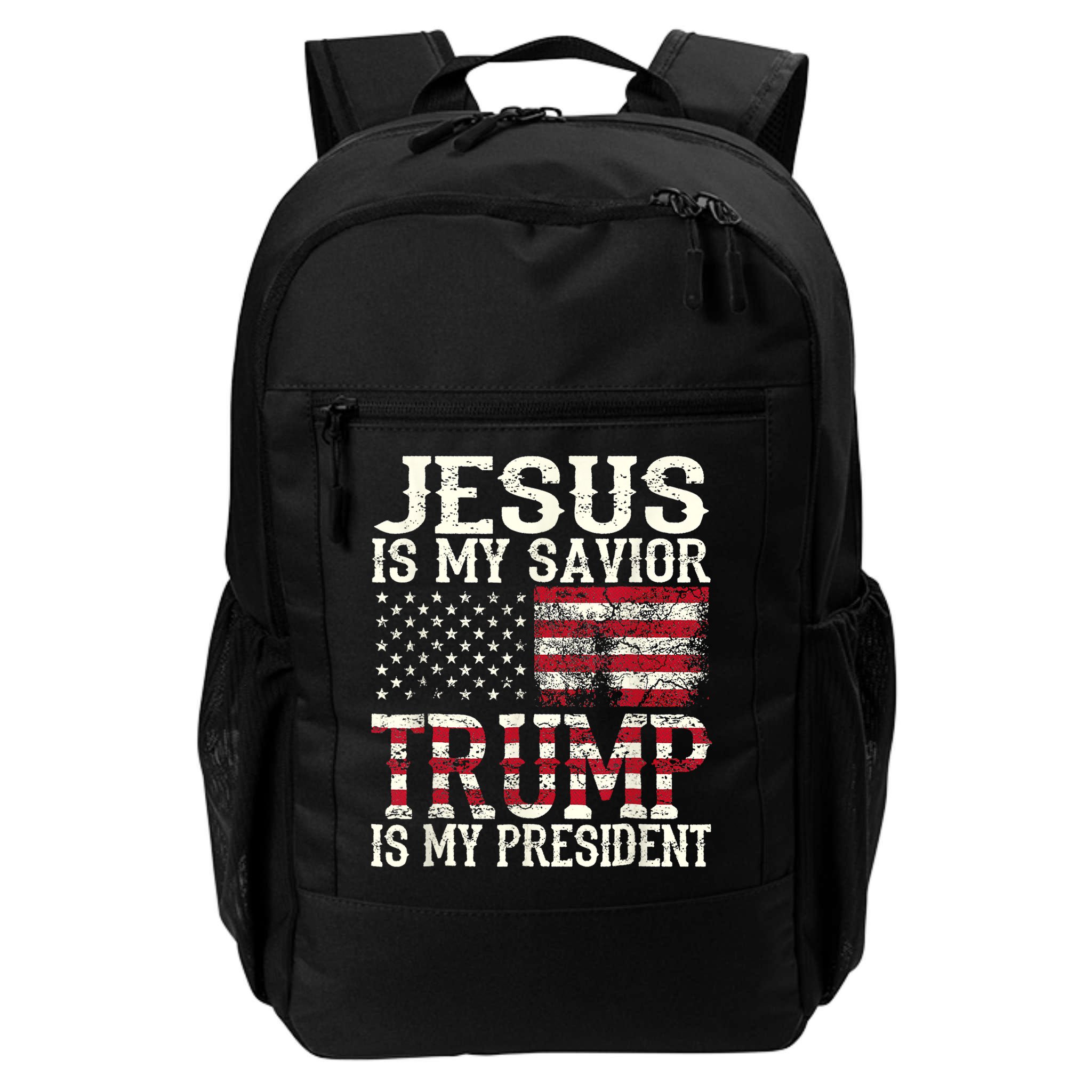 Jesus Is My Savior Trump Is My President 2024 Christian Backpack