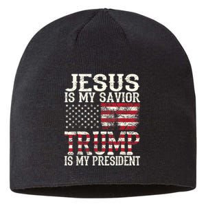 Jesus Is My Savior Trump Is My President 2024 Christian Sustainable Beanie