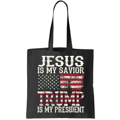 Jesus Is My Savior Trump Is My President 2024 Christian Bag