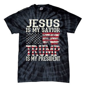 Jesus Is My Savior Trump Is My President 2024 Christian Tie-Dye T-Shirt