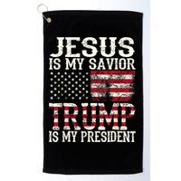 Jesus Is My Savior Trump Is My President 2024 Christian Golf Towel