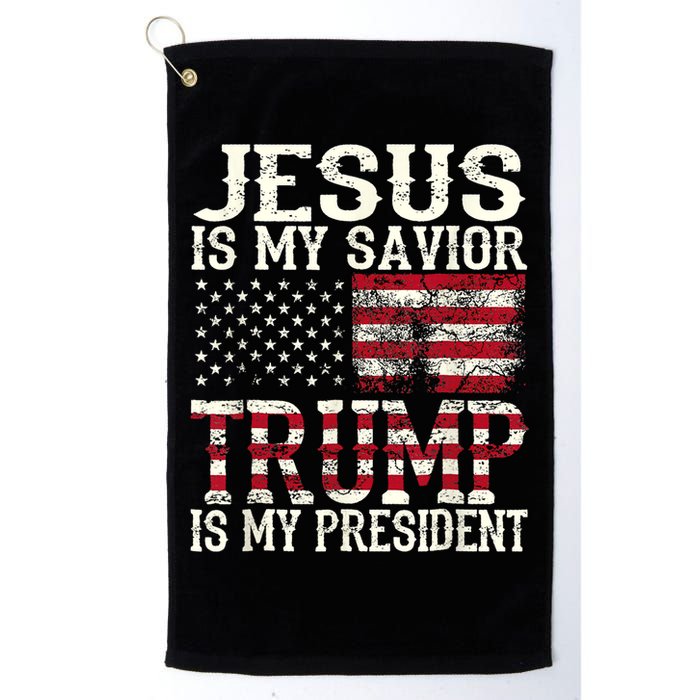 Jesus Is My Savior Trump Is My President 2024 Christian Golf Towel