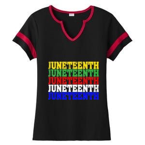 Juneteenth Is My Independence Day 19th 06 Black Live Matter Ladies Halftime Notch Neck Tee