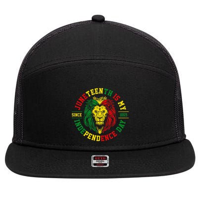 Juneteenth Is My Independence Day Lion Free Ish 7 Panel Mesh Trucker Snapback Hat
