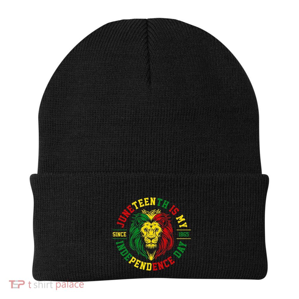 Juneteenth Is My Independence Day Lion Free Ish Beanie