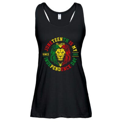 Juneteenth Is My Independence Day Lion Free Ish Ladies Essential Flowy Tank
