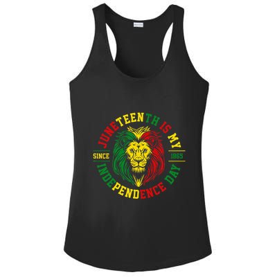 Juneteenth Is My Independence Day Lion Free Ish Ladies PosiCharge Competitor Racerback Tank