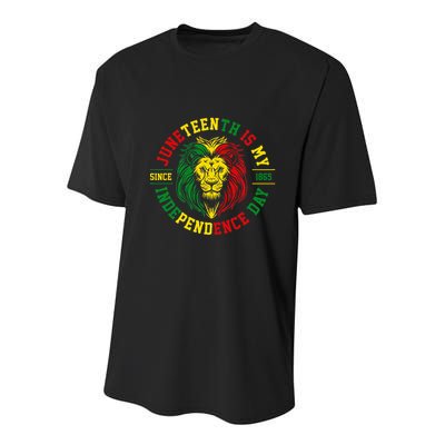Juneteenth Is My Independence Day Lion Free Ish Youth Performance Sprint T-Shirt