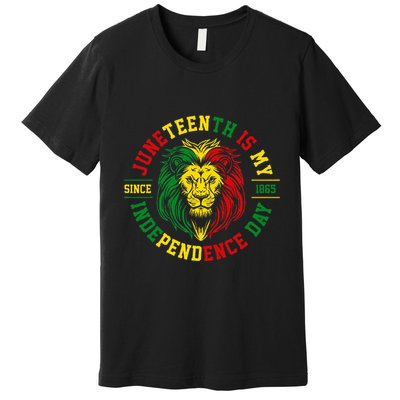 Juneteenth Is My Independence Day Lion Free Ish Premium T-Shirt