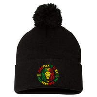 Juneteenth Is My Independence Day Lion Free Ish Pom Pom 12in Knit Beanie