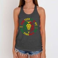 Juneteenth Is My Independence Day Lion Free Ish Women's Knotted Racerback Tank