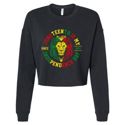 Juneteenth Is My Independence Day Lion Free Ish Cropped Pullover Crew
