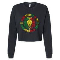 Juneteenth Is My Independence Day Lion Free Ish Cropped Pullover Crew