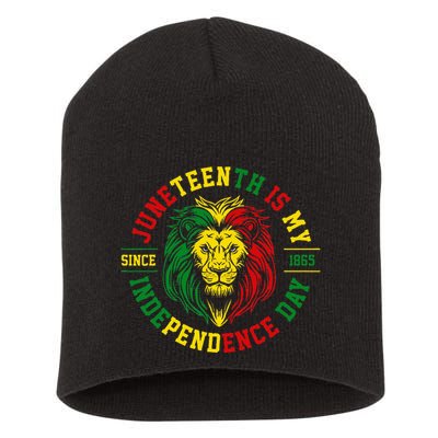 Juneteenth Is My Independence Day Lion Free Ish Short Acrylic Beanie