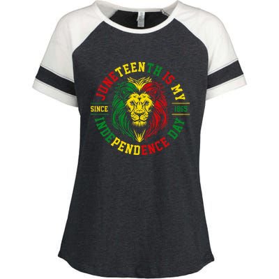 Juneteenth Is My Independence Day Lion Free Ish Enza Ladies Jersey Colorblock Tee