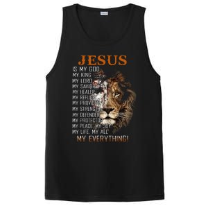 Jesus Is My God King Lord Savior Healer RefugeProvider PosiCharge Competitor Tank