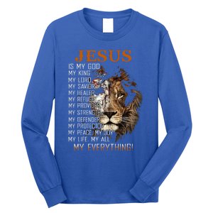 Jesus Is My God King Lord Savior Healer RefugeProvider Long Sleeve Shirt