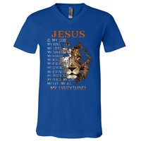 Jesus Is My God King Lord Savior Healer RefugeProvider V-Neck T-Shirt