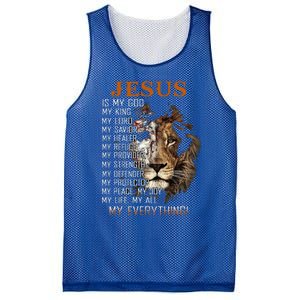 Jesus Is My God King Lord Savior Healer RefugeProvider Mesh Reversible Basketball Jersey Tank