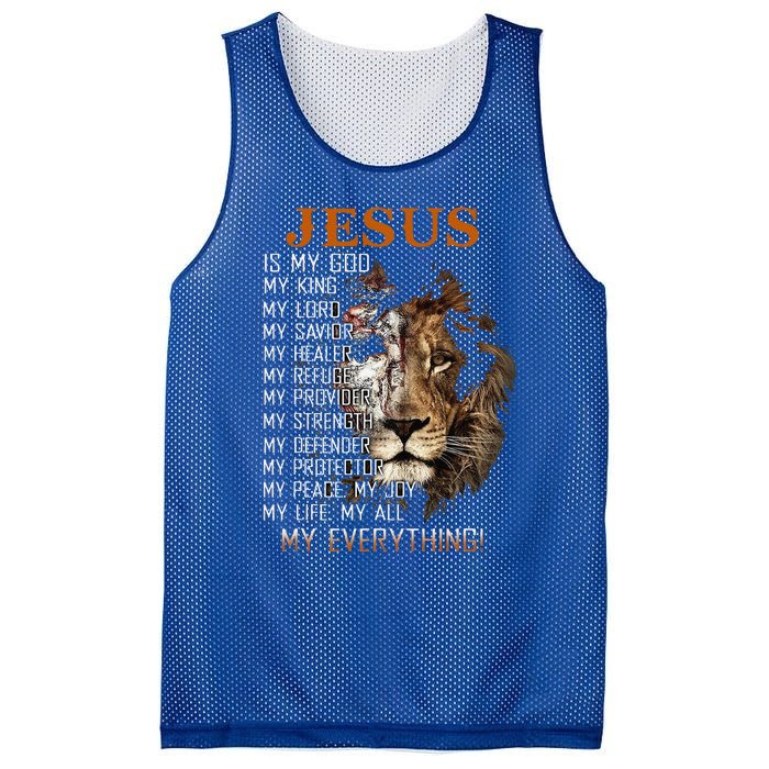 Jesus Is My God King Lord Savior Healer RefugeProvider Mesh Reversible Basketball Jersey Tank