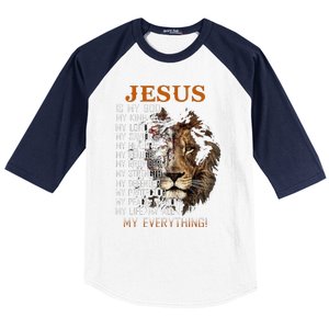 Jesus Is My God King Lord Savior Healer RefugeProvider Baseball Sleeve Shirt