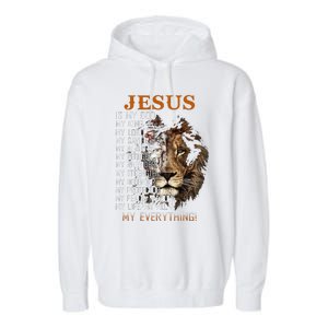 Jesus Is My God King Lord Savior Healer RefugeProvider Garment-Dyed Fleece Hoodie