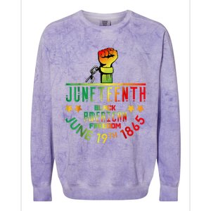 Juneteenth Is My Independence Day Black Colorblast Crewneck Sweatshirt