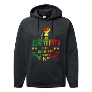 Juneteenth Is My Independence Day Black Performance Fleece Hoodie