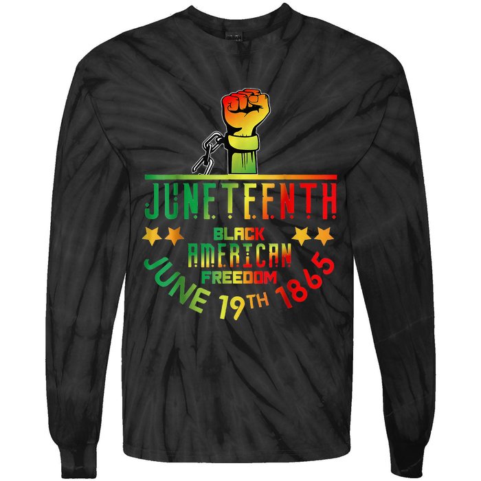 Juneteenth Is My Independence Day Black Tie-Dye Long Sleeve Shirt