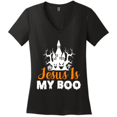 Jesus Is My BOO Women's V-Neck T-Shirt