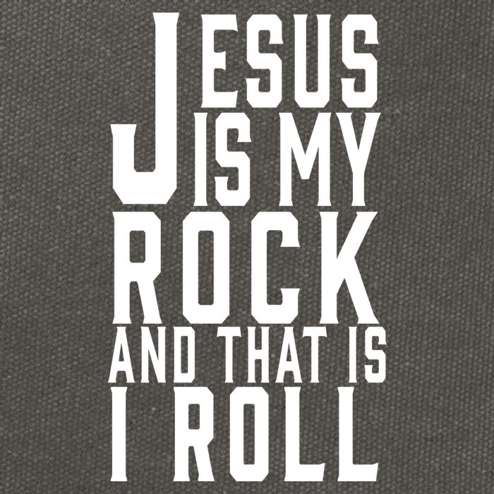 Jesus Is My Rock And Thats How I Roll Cotton Canvas Backpack