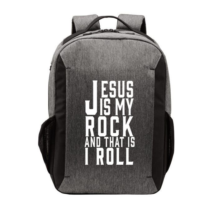 Jesus Is My Rock And Thats How I Roll Vector Backpack