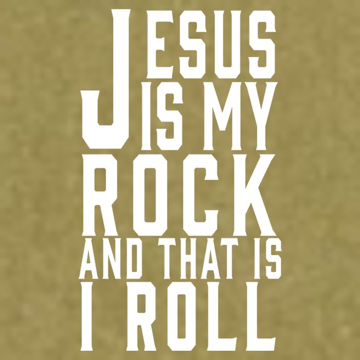Jesus Is My Rock And Thats How I Roll Garment-Dyed Women's Muscle Tee