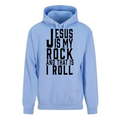 Jesus Is My Rock And Thats How I Roll Unisex Surf Hoodie