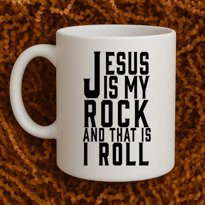 Jesus Is My Rock And Thats How I Roll Mug